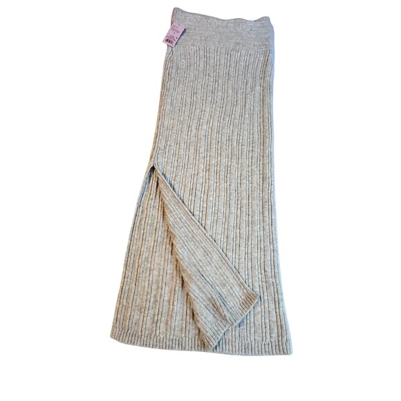 Wild Fable Grey Ribbed Knit Maxi Skirt Size S Recycled Polyester Blend - Picture 8 of 9